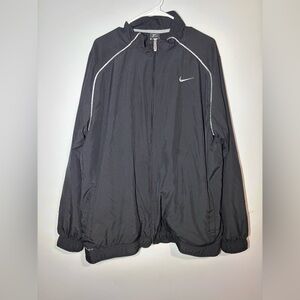 Nike Mens Vintage Sz XL Dri Fit Black White Lined Full Zip Windbreaker Jacket
